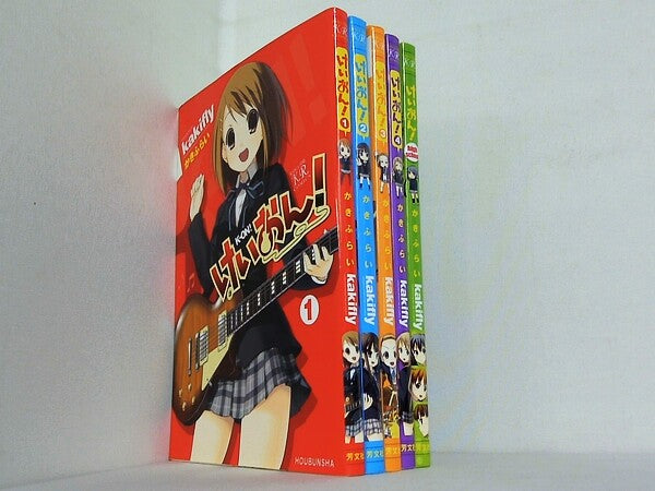 けいおん！ かきふらい 芳文社 １巻-４巻,High。School。一部の巻に帯付属。