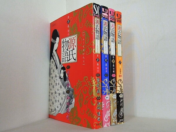 源氏物語 愛蔵版コミックス 江川 達也 １巻-３巻,６巻。一部の巻に帯付属。