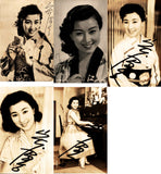 山本富士子 着物 映画 撮影風景 写真 直筆サイン 手紙 岡田時子宛  直筆サイン入り