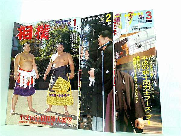 相撲 ベースボール・マガジン社 2004年号 １月号-３月号。付録欠品。
