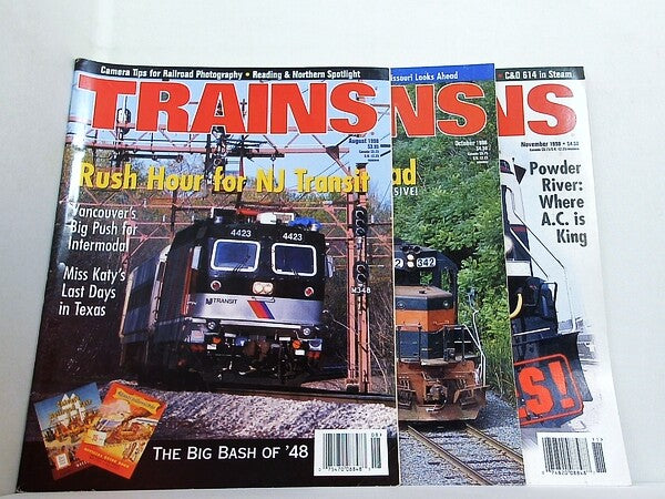 Trains The leading magazine of railroading 1998年号 ８月号,１０月号-１１月号。