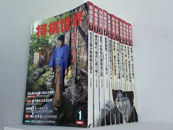 将棋世界 2014年号 １月号-１１月号。9月号以外の別冊付録付属。9月号別冊付録欠品。
