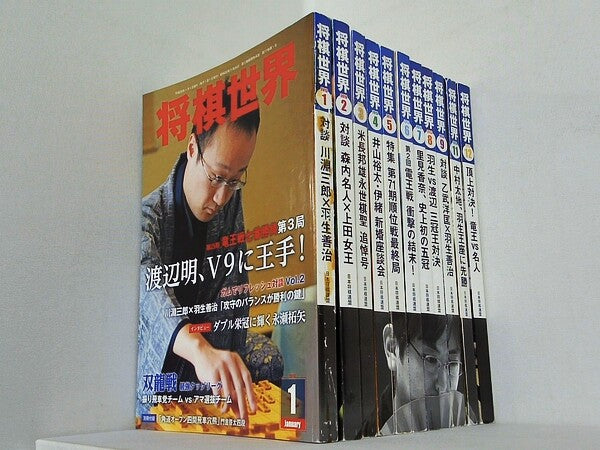 将棋世界 2013年号 １月号-９月号,１１月号-１２月号。別冊付録付属。