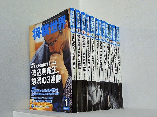 将棋世界 2010年号 １月号-１２月号。別冊付録付属。
