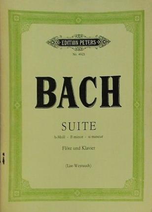 BACH SUITE h-moll Bminor si mincur Flöte und Klavier ペータース版