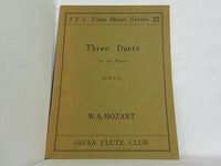 楽譜・スコア J.F.C Flute Music Series 33 Three Duets for two Flutes Op.75 4-6 W.A. Mozart モーツァルトフルート二重奏曲