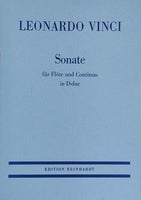 楽譜・スコア LEONARDO VINCI Sonate fur Flote und Continuo in D-dur EDITION REINHARDT L.ヴィンチ フルート・ソナタ
