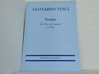 楽譜・スコア LEONARDO VINCI Sonate fur Flote und Continuo in D-dur EDITION REINHARDT L.ヴィンチ フルート・ソナタ