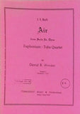 楽譜・スコア J.S.Bach Air from Suite No. 3 Euphonium-Tuba Quartet J.S.バッハ G線上のアリア 組曲第3番より ユーフォニアム・チューバ四重奏 デイヴィッド・ワーデン