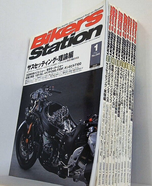 バイカーズステーション 2008年号 １月号-１２月号。No.244-No.255。