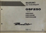 SUZUKIパーツカタログ スズキBANDIT250 GSF250 GSF250N 1991年5月