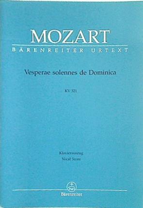 楽譜・スコア mozart vesperae solennes de dominica kv 321 モーツァルト 主日のための晩課 ハ長調 ベーレンライター版