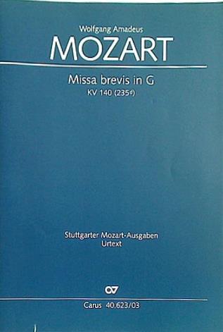 楽譜・スコア MOZART Missa brevis in G KV 140 Carus-Verlag ミサ・ブレヴィス モーツァルト