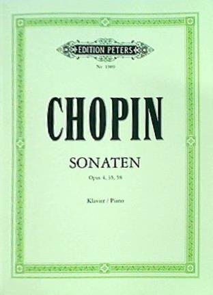 楽譜・スコア CHOPIN SONATEN Opus4 35 58 EDITION PETERS Nr.1909 ショパン ソナタ ペーターズ版