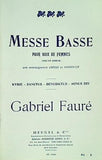 楽譜・スコア messe basse gabriel faure he.23304 フォーレ 小ミサ曲