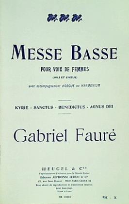楽譜・スコア messe basse gabriel faure he.23304 フォーレ 小ミサ曲