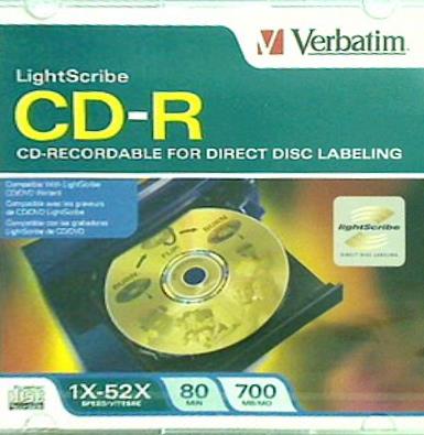 Verbatim LightScribe CD-R 1X-52X 80MIN 700MB/MO
