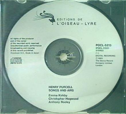 嘆きの歌 ヘンリー・パーセル:歌曲集