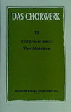 楽譜・スコア DAS CHORWERK 18 JOSQUIN DESPREZ Vier Motetten MOSELER VERLAG WOLFENBÜTTEL