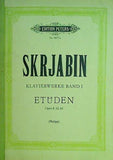 楽譜・スコア EDITION PETERS Nr. 9077a SKRJABIN KLAVIERWERKE BAND 1 ETUDEN Opus 8 42 65 Philipp ペータース版 スクリャービン エチュード