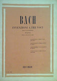楽譜・スコア BACH INVENZIONI A TRE VOCI PER PLANOFORTE RICORDI バッハ インヴェンション シンフォニア
