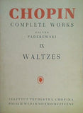 楽譜・スコア CHOPIN COMPLETE WORKS EDITOR PADEREWSKI IX WALTZES パデレフスキ版 ショパン全集 IX ワルツ