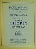 楽譜・スコア EDITION NATIONALE DE MUSIQUE CLASSIQUE N° 5148 ALFRED CORTOT Edition de Travail des Eueres de CHOPIN MAZURKAS コルトー版