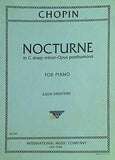 楽譜・スコア CHOPIN NOCTURNE in C sharp minor-Opus posthumous FOR PIANO No.532 インターナショナル・ミュージック社 ショパン : ノクターン 遺作 嬰ハ短調 レント・コン・グラン・エスプレシオーネ