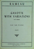 楽譜・スコア GAVOTTE WITH VARIATIONS in A minor FOR THE PIANO RAMEAU インターナショナル・ミュージック社