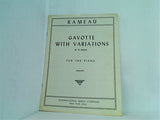 楽譜・スコア GAVOTTE WITH VARIATIONS in A minor FOR THE PIANO RAMEAU インターナショナル・ミュージック社
