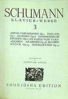 楽譜・スコア SCHUMANN シューマン集 3 世界音楽全集 春秋社版
