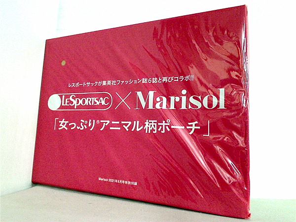 大型本 LESPORTSAC アニマル柄ポーチ Marisol 2021年 8月号 特別付録