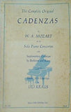 楽譜・スコア CADENZAS W.A.MOZART カデンツァ W.A.モーツァルト